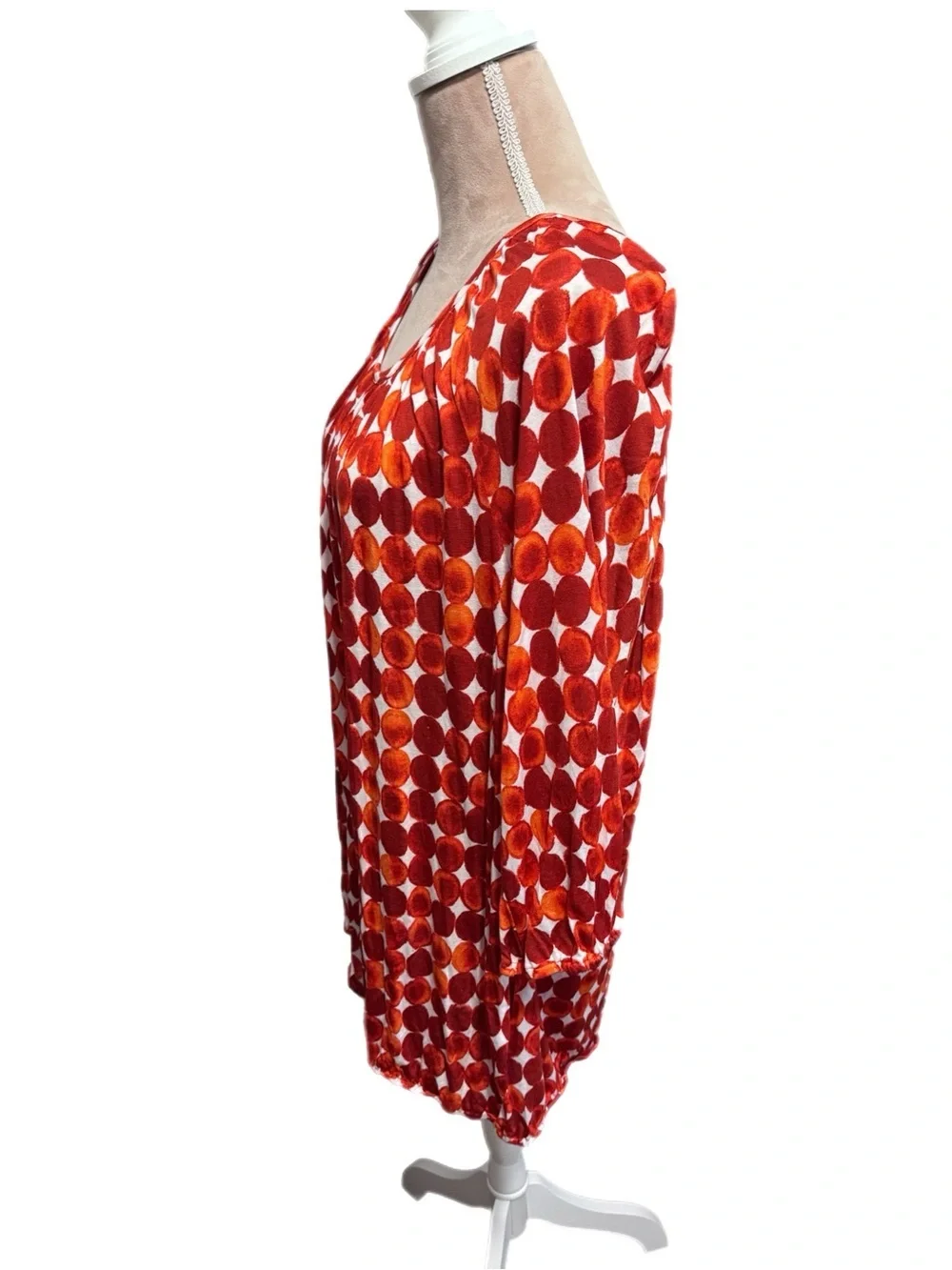 Michael Kors Mandarin Orange Geometric Dot Blouse Womens 2X Top New